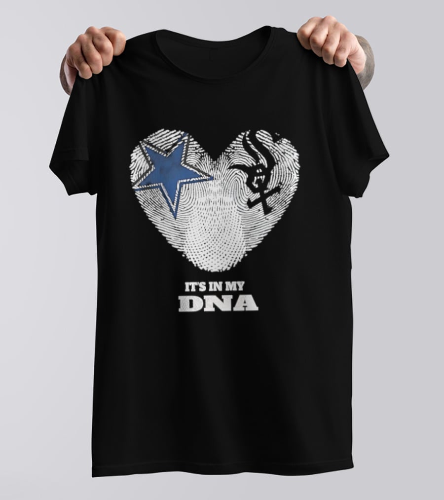 Dallas Cowboys Chicago White Sox It's In My DNA Heart Fingerprint T-Shirt