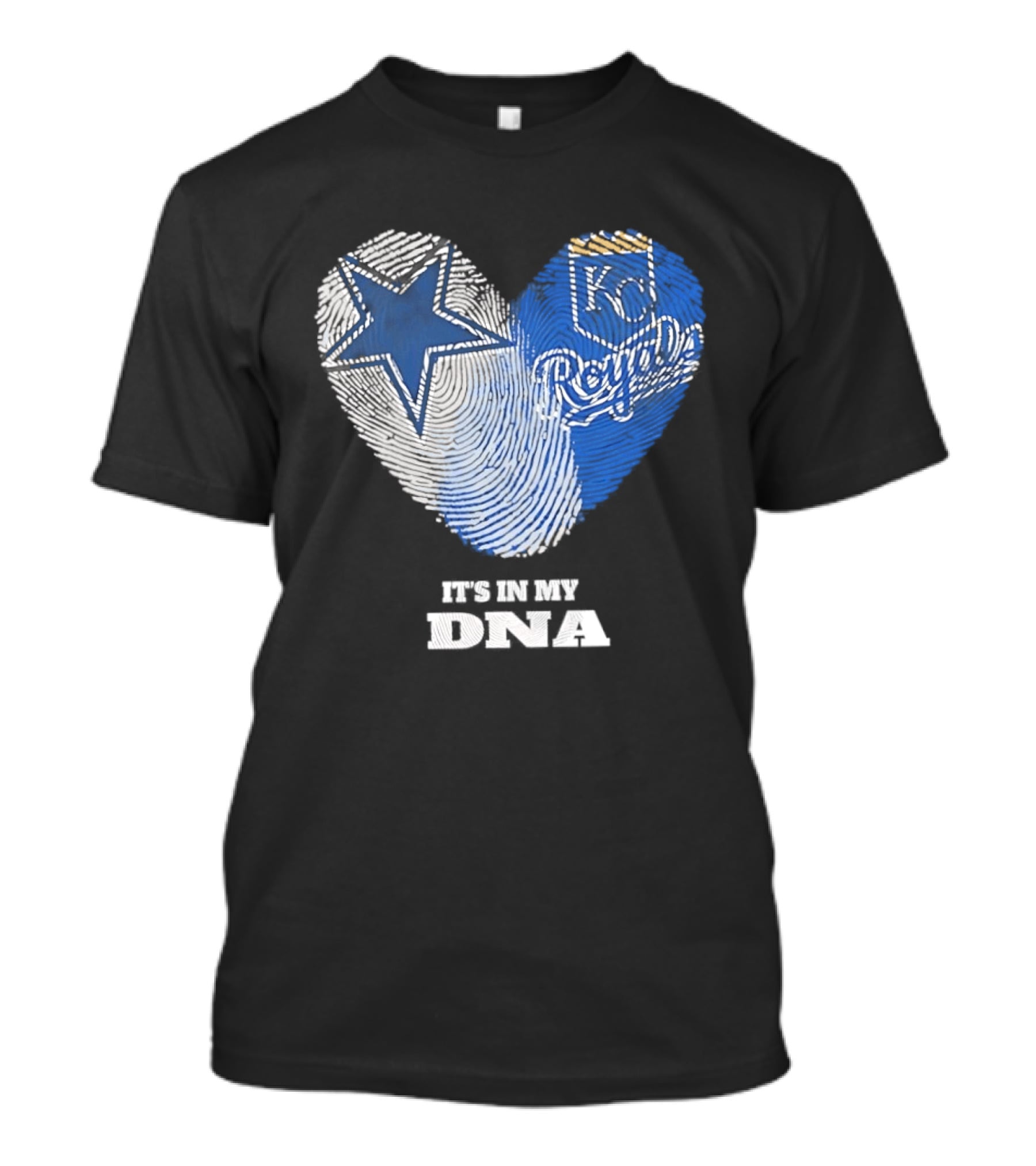 Dallas Cowboys Kansas City Royals Heart It's In My DNA T-Shirt