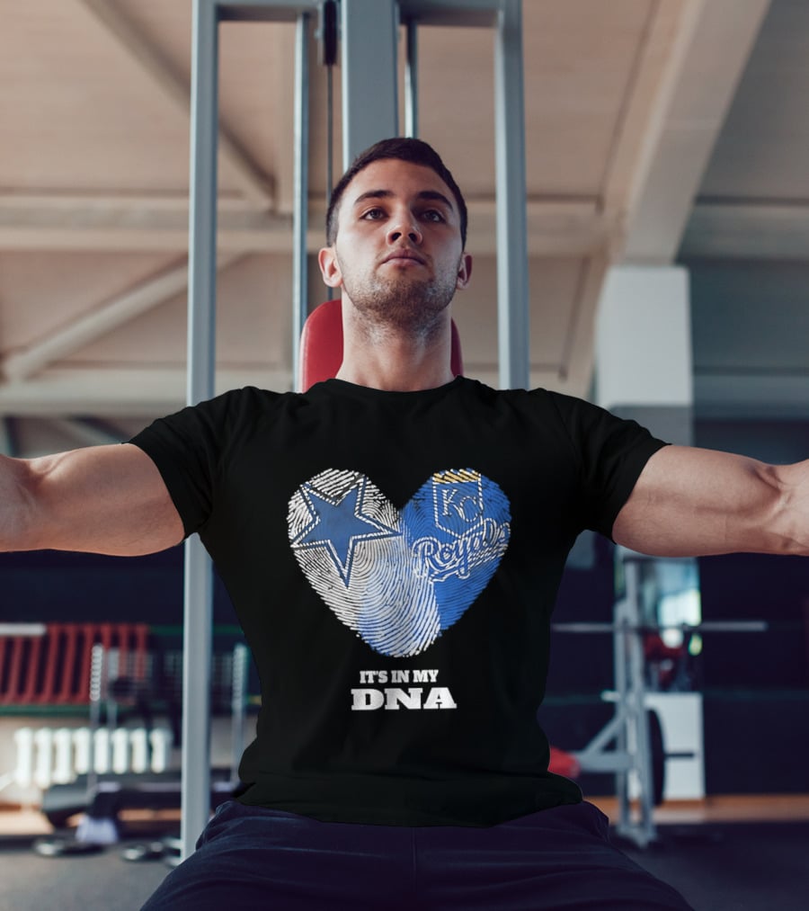 Dallas Cowboys Kansas City Royals Heart It's In My DNA T-Shirt