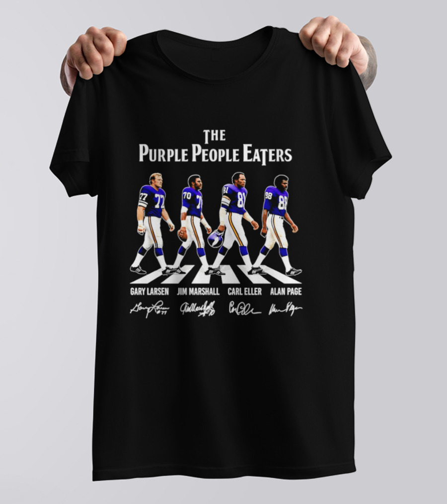 Minnesota Vikings The Purple People Eaters Gary Larsen Jim Marshall Carl Eller Alan Page Abbey Road T-Shirt