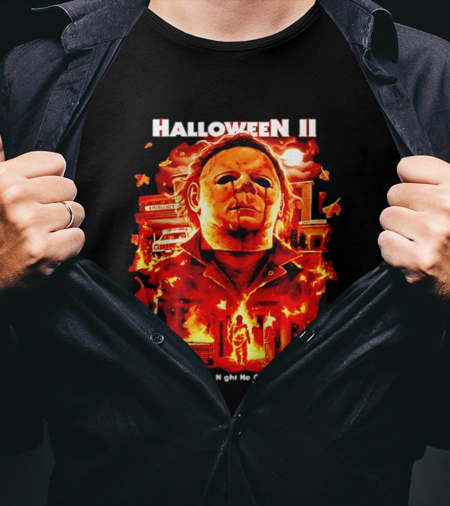 Halloween II Michael Myers Fire Scene More Of The Night He Came Home EMS Car T-Shirt