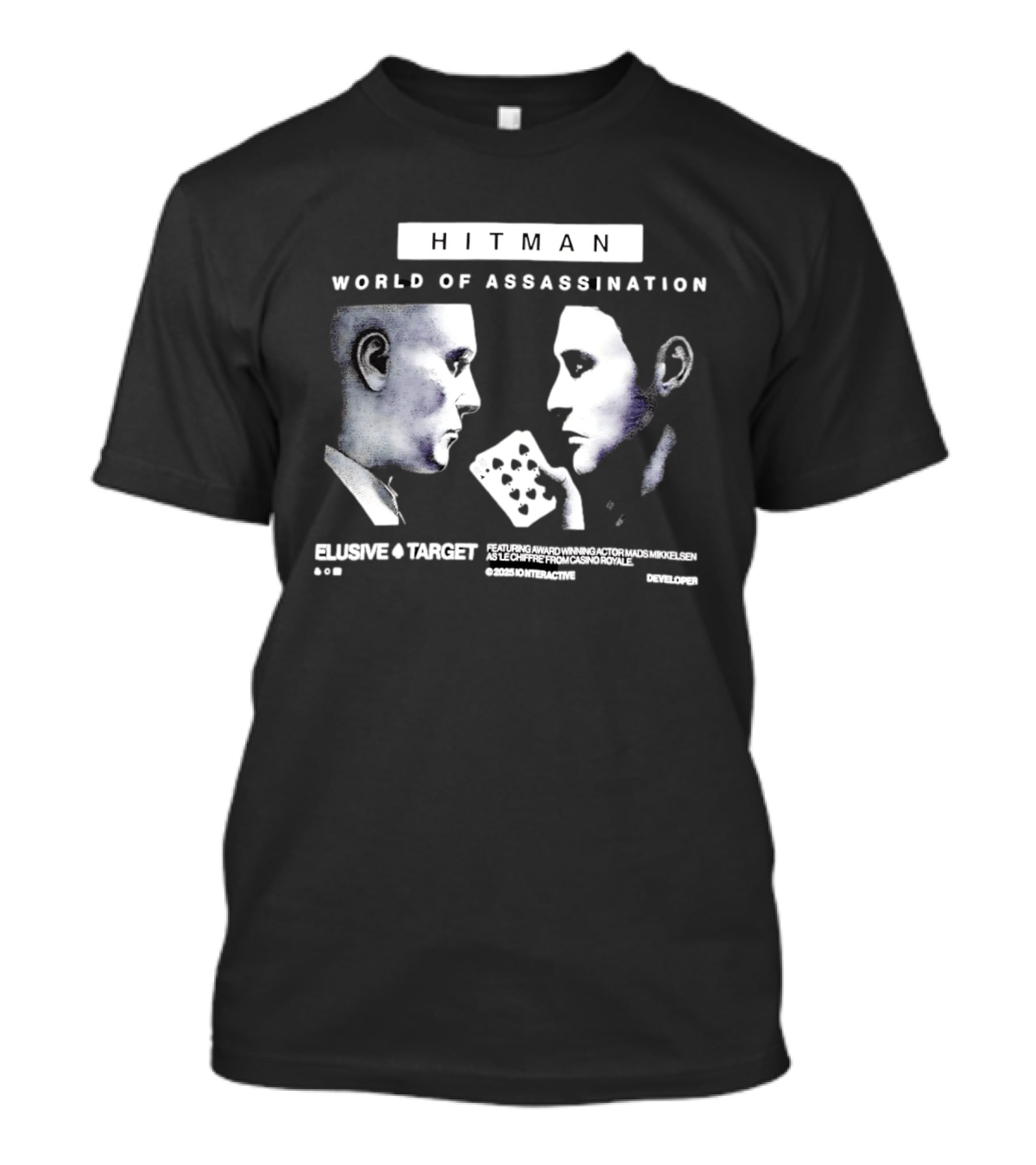 HITMAN World Of Assassination Elusive Target Featuring Mads Mikkelsen As Le Chiffre From Casino Royale © 2023 IO Interactive T-Shirt