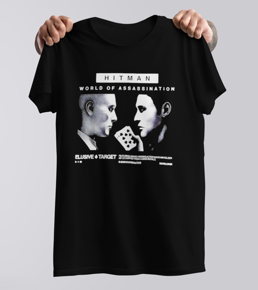 HITMAN World Of Assassination Elusive Target Featuring Mads Mikkelsen As Le Chiffre From Casino Royale © 2023 IO Interactive T-Shirt