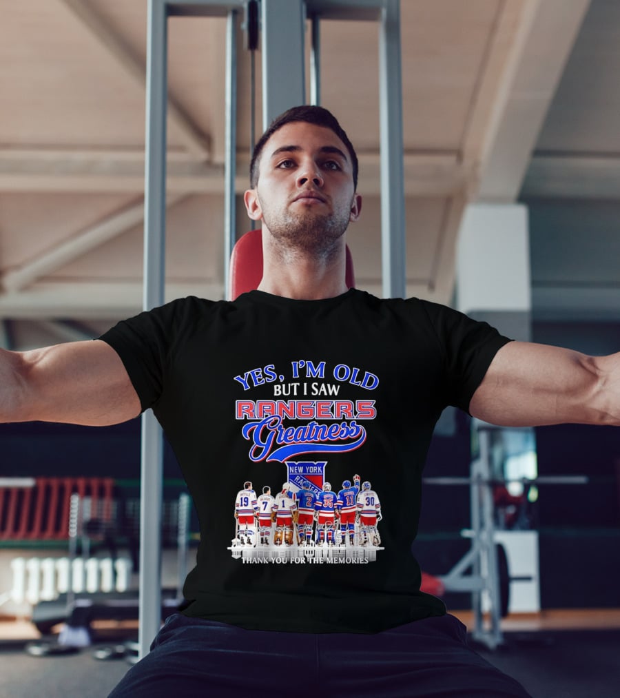 Rangers Greatness Yes I'm Old But I Saw New York Ratelle Gilbert Giacomin Leetch Richter Messier Lundqvist Thank You For The Memories T-Shirt