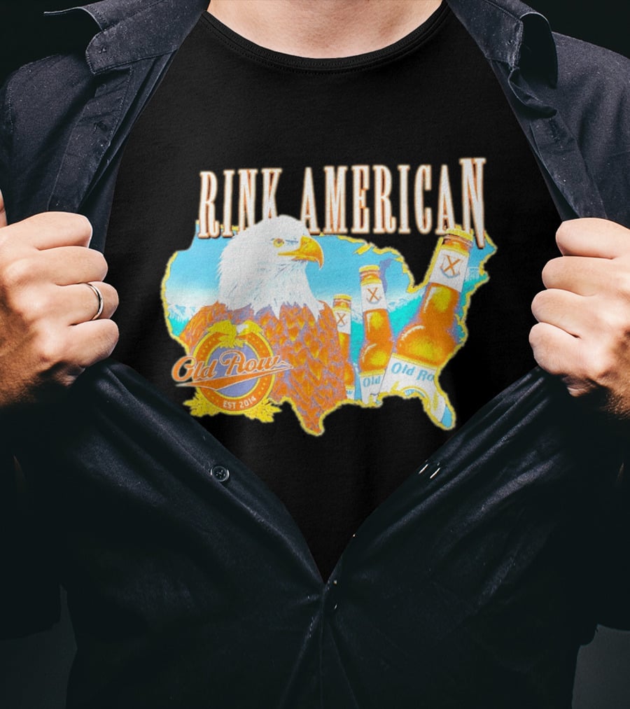 Old Row Drink American Bald Eagle Beer USA Map Rink American T-Shirt