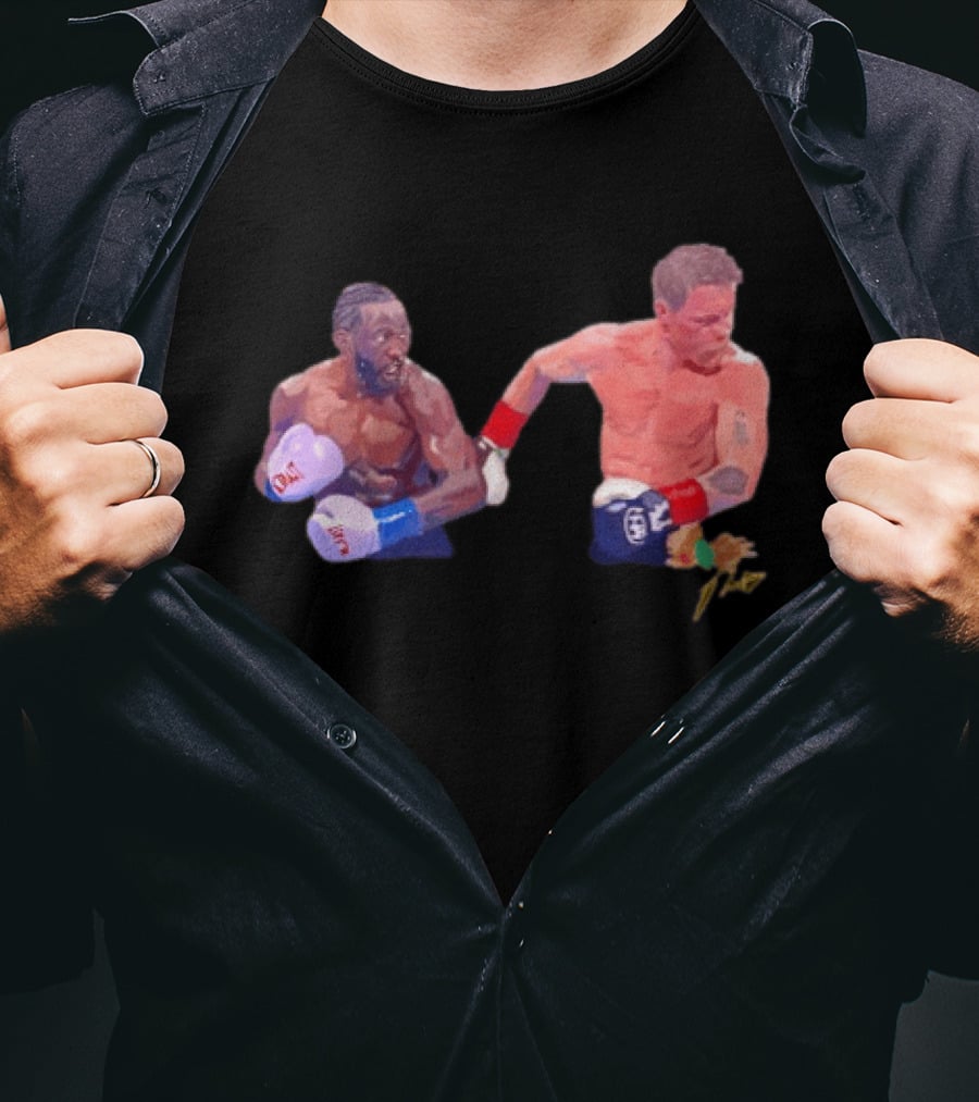 Terence Crawford Canelo Alvarez Boxing Showdown Gloves Raised T-Shirt