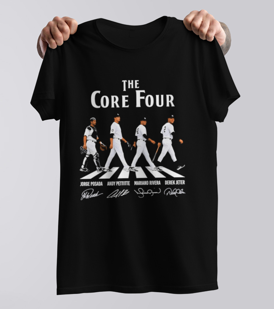The Core Four Yankees Posada Pettitte Rivera Jeter Abbey Road Signatures MLB Legends T-Shirt