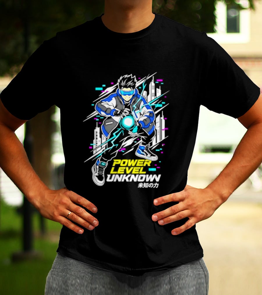 Power Level Unlocked Cyberpunk Anime Boy Rider T-Shirt