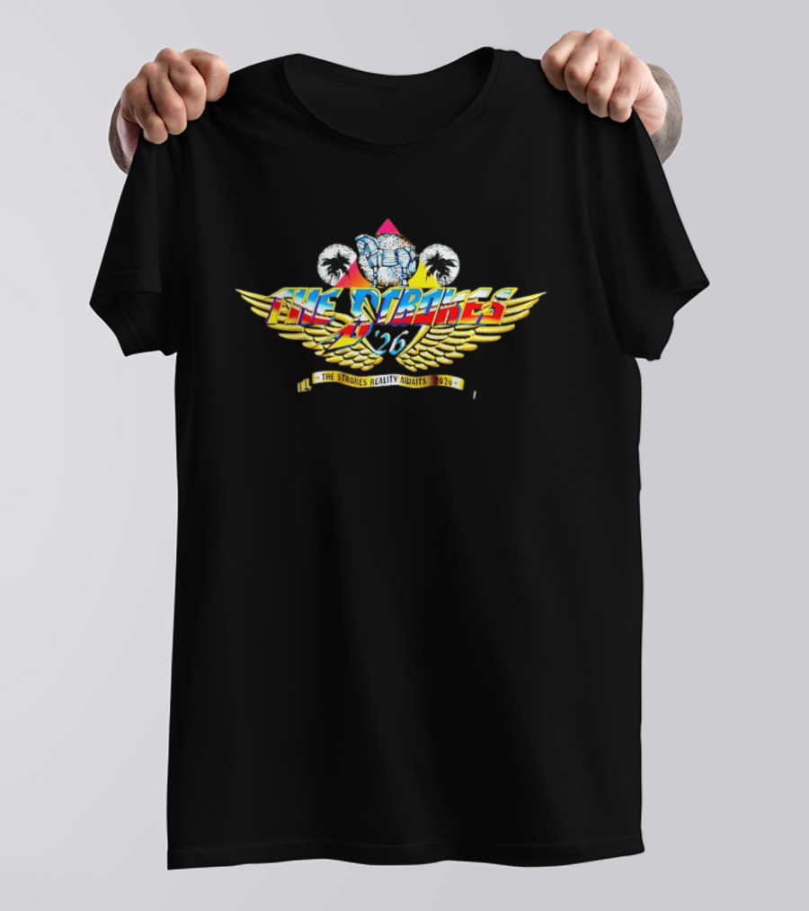 The Strokes Reality Awaits 2026 Wings And Palms T-Shirt
