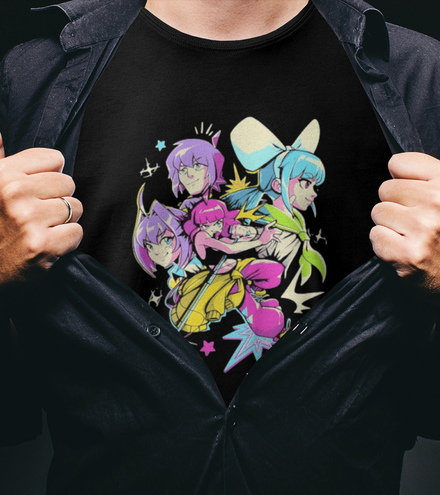 Unbeatable Video Game Anime Characters Colorful T-Shirt