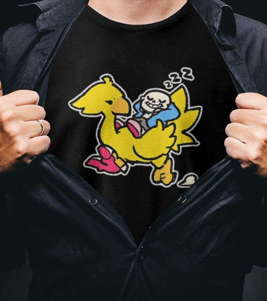 Sans Relaxing On Chocobo T-Shirt