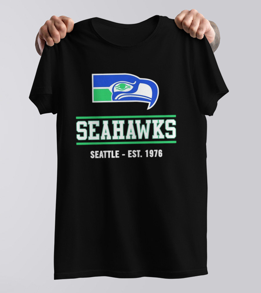 Seattle Seahawks Est 1976 Retro Team Logo Classic NFL Fan T-Shirt