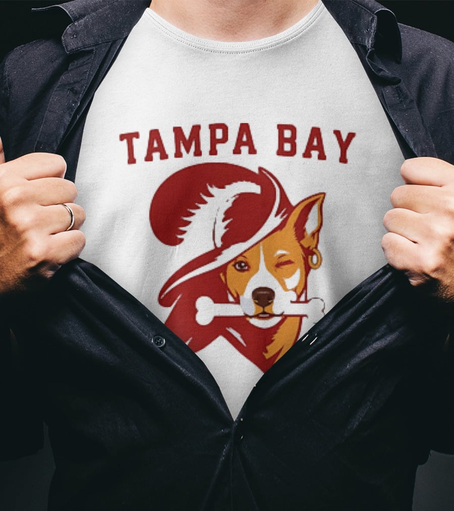 Tampa Bay Dog Pirate With Bone And Hat T-Shirt