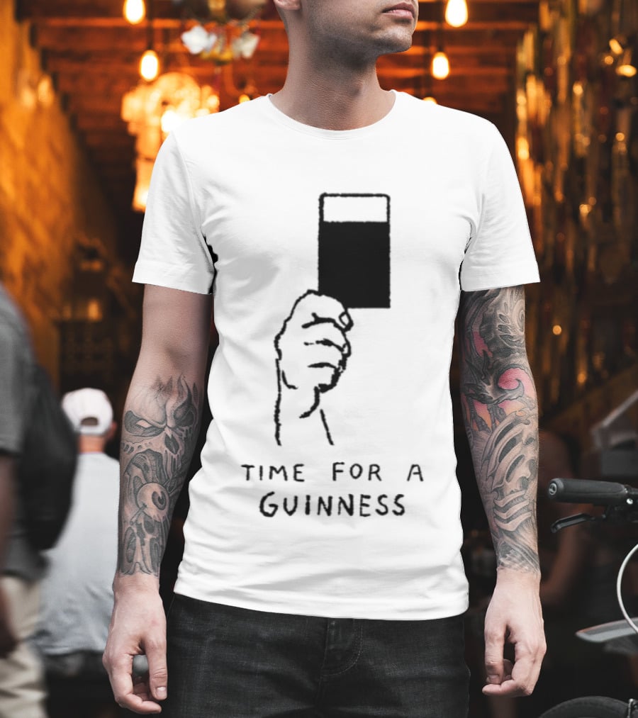Time For A Guinness Beer Stout Irish Pub Cheers Hand Holding Pint T-Shirt