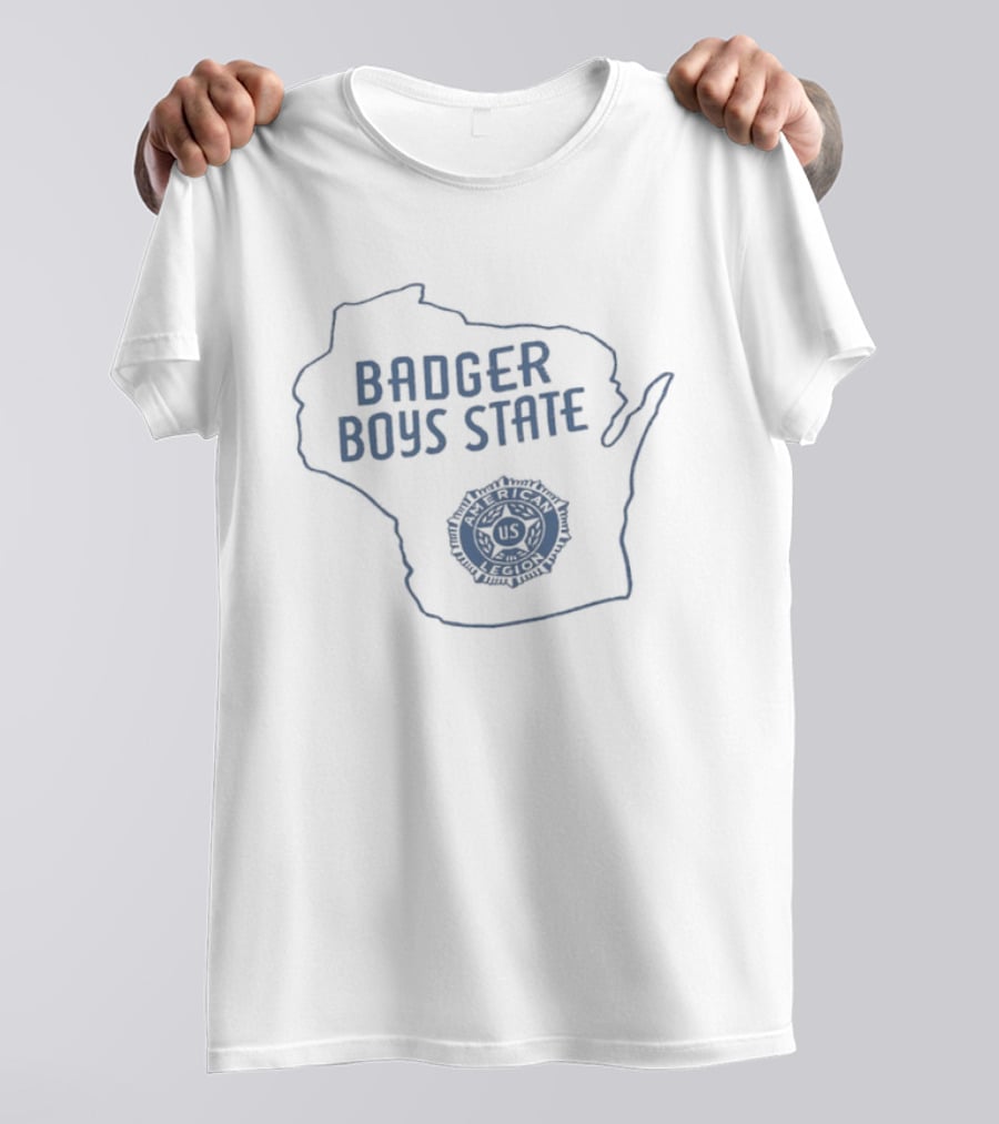Badger Boys State American Legion Wisconsin Map T-Shirt