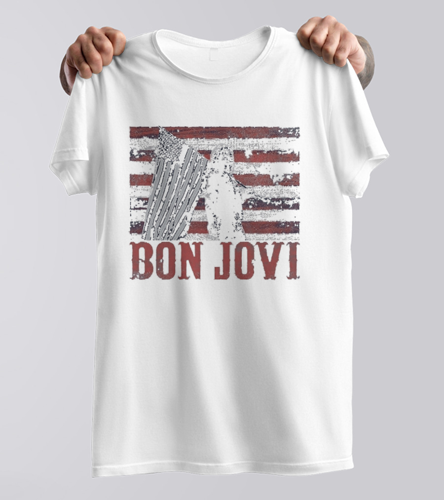 Bon Jovi Stars And Stripes American Flag T-Shirt