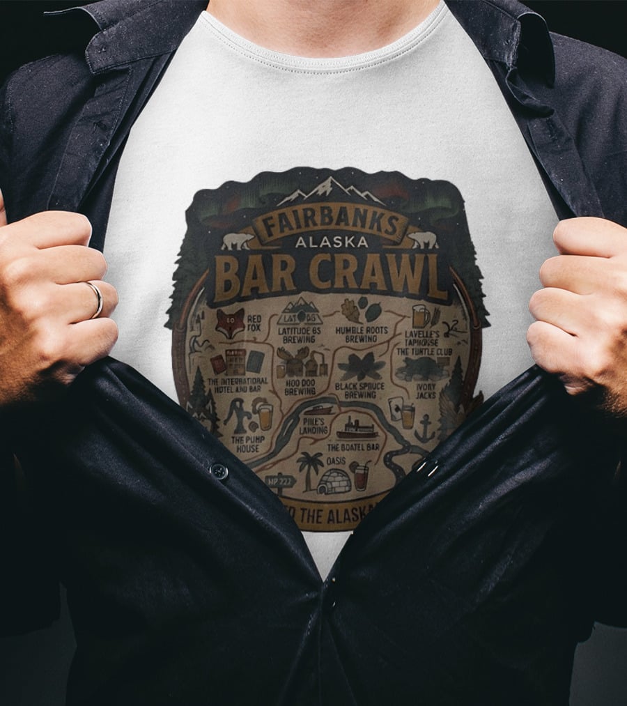 Fairbanks Alaska Bar Crawl I Survived The Alaskan Nights T-Shirt