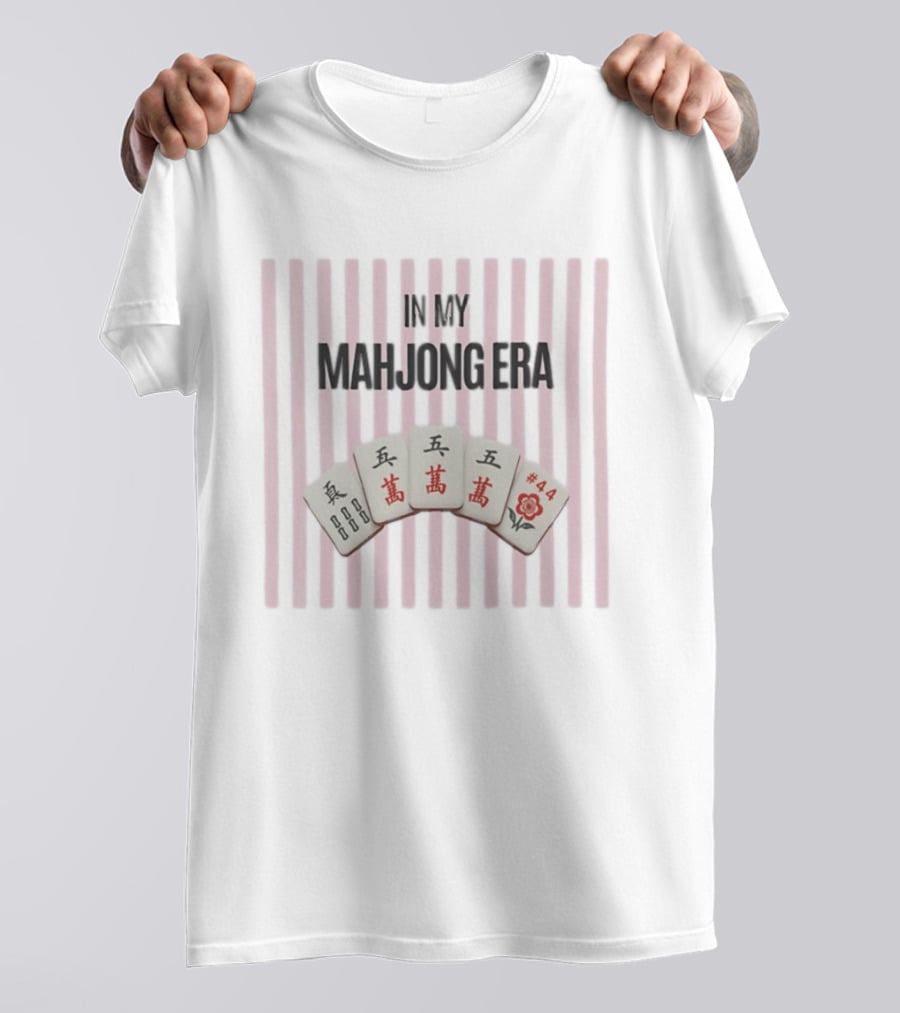 In My Mahjong Era Number 44 Mahjong Tiles Pink T-Shirt