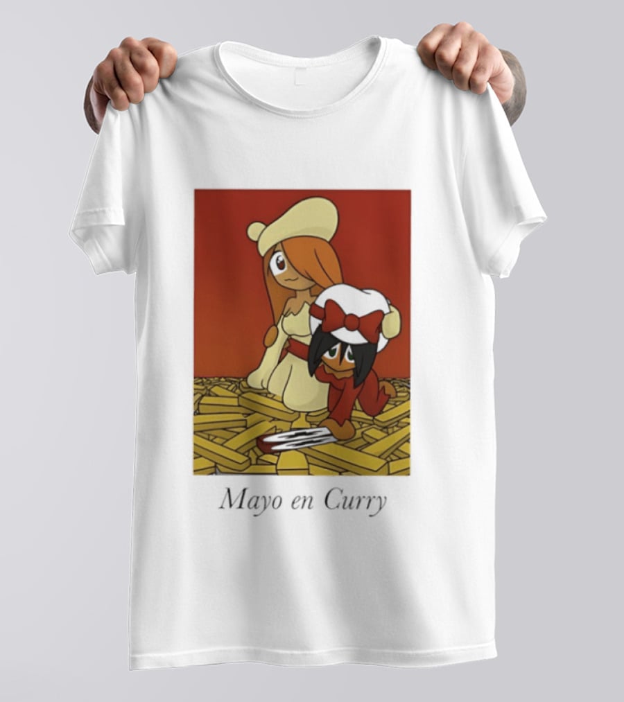 Mayo En Curry Anime Characters On Fries T-Shirt