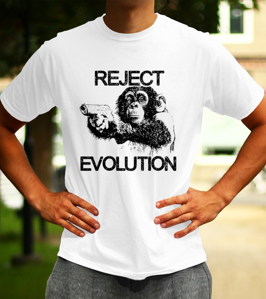 Reject Evolution Monkey Gun T-Shirt