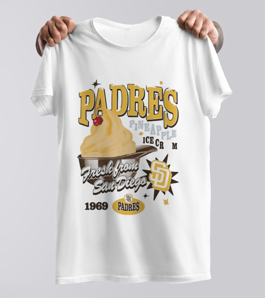 San Diego Padres Pineapple Ice Cream Fresh Since 1969 T-Shirt