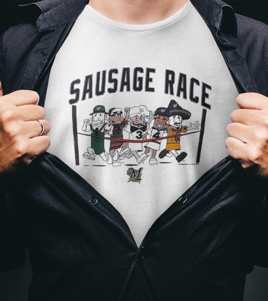 Milwaukee Brewers MLB Baseball Sausage Race Mascots T-Shirt