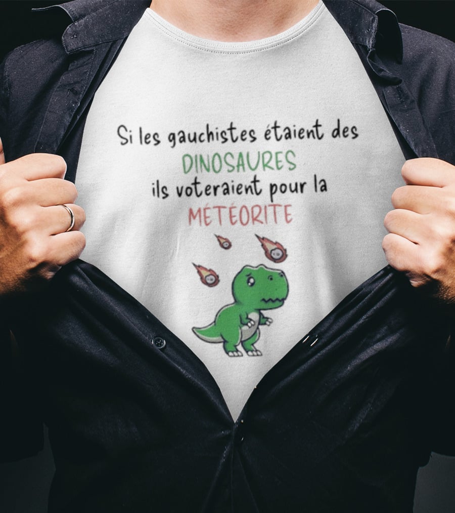 Si Les Gauchistes Étaient Des Dinosaures Ils Voteraient Pour La Météorite Dinosaures Météorite Rex T-Shirt