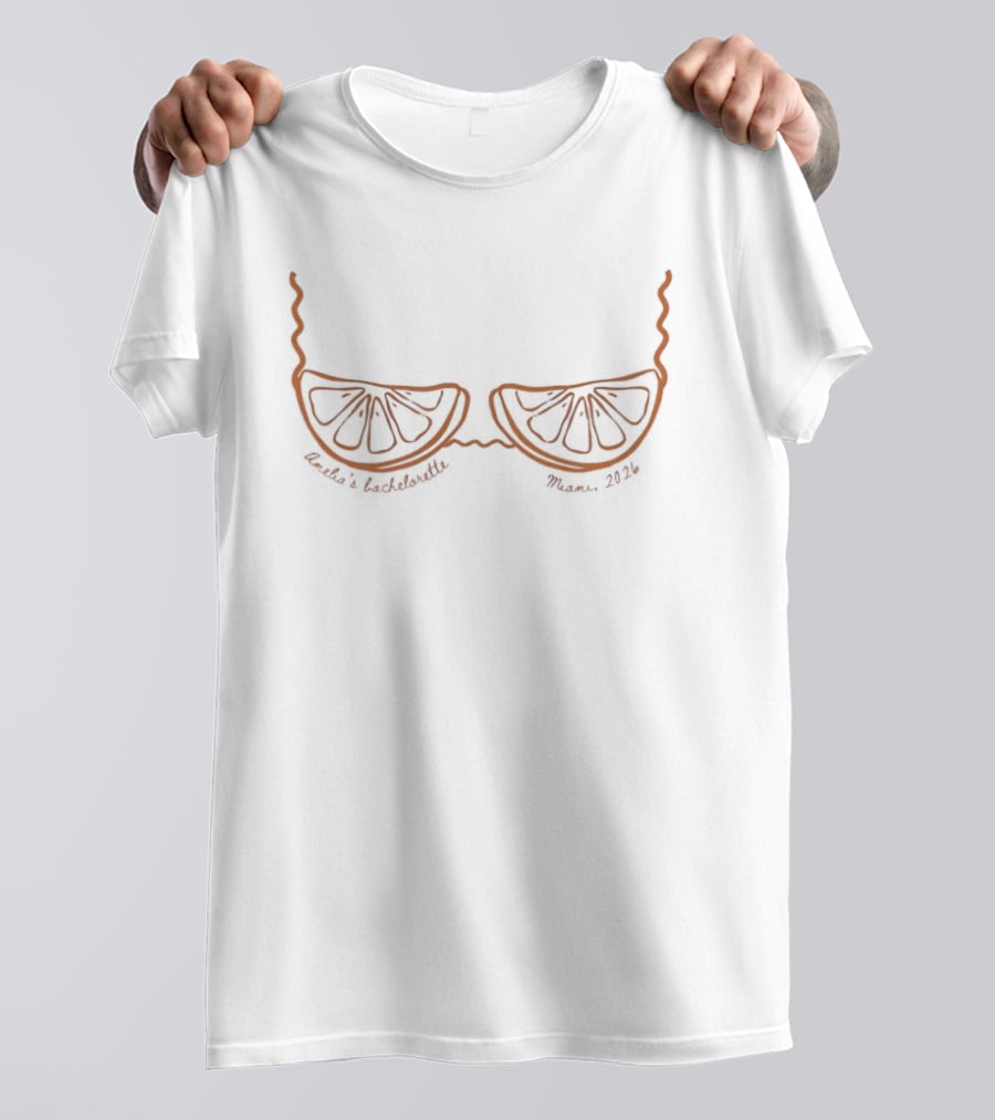 Amelia's Bachelorette Miami 2026 Orange Slices Sunglasses T-Shirt