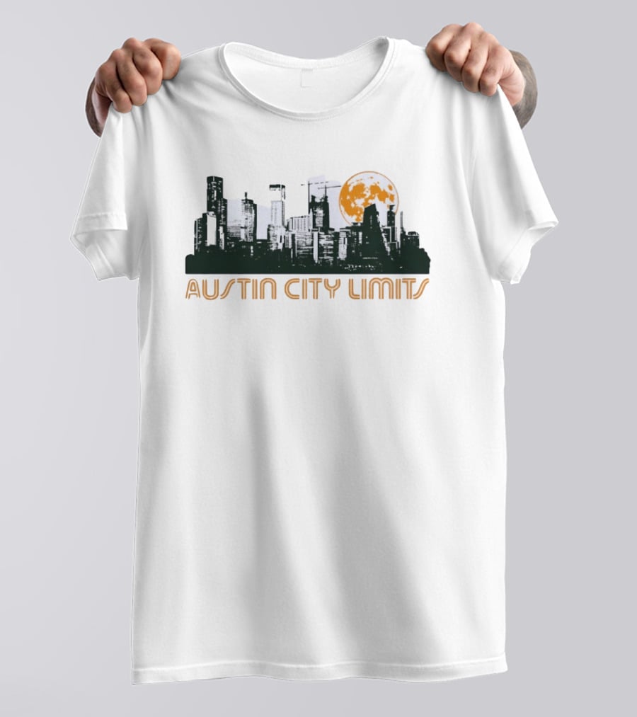 Austin City Limits Full Moon Skyline T-Shirt