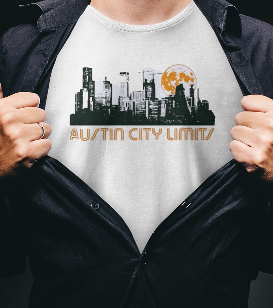 Austin City Limits Full Moon Skyline T-Shirt