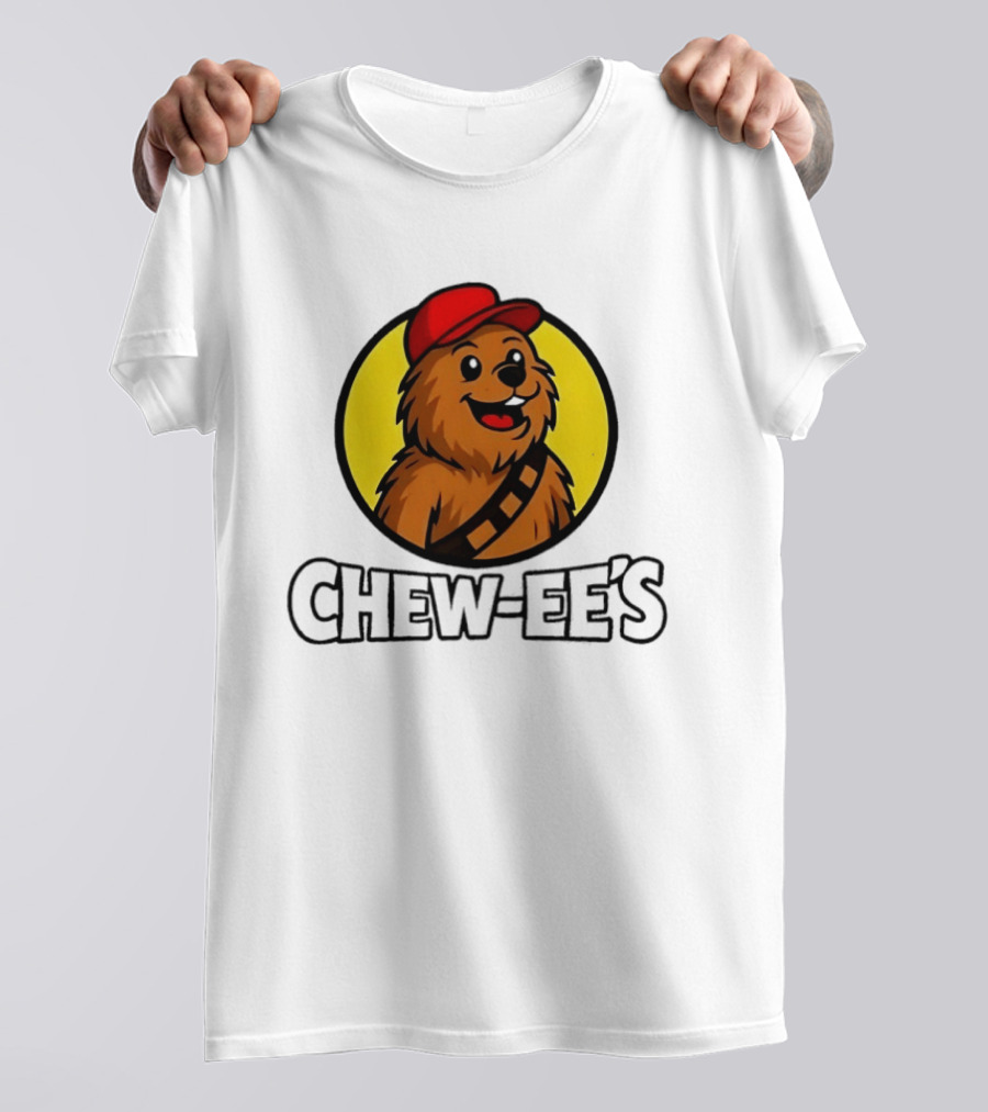 Chew Ee's Chewbacca Fast Food Character With Red Cap T-Shirt