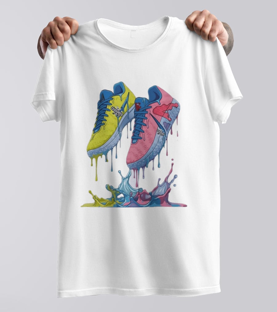 Dripping Paint Sneakers Censored T-Shirt