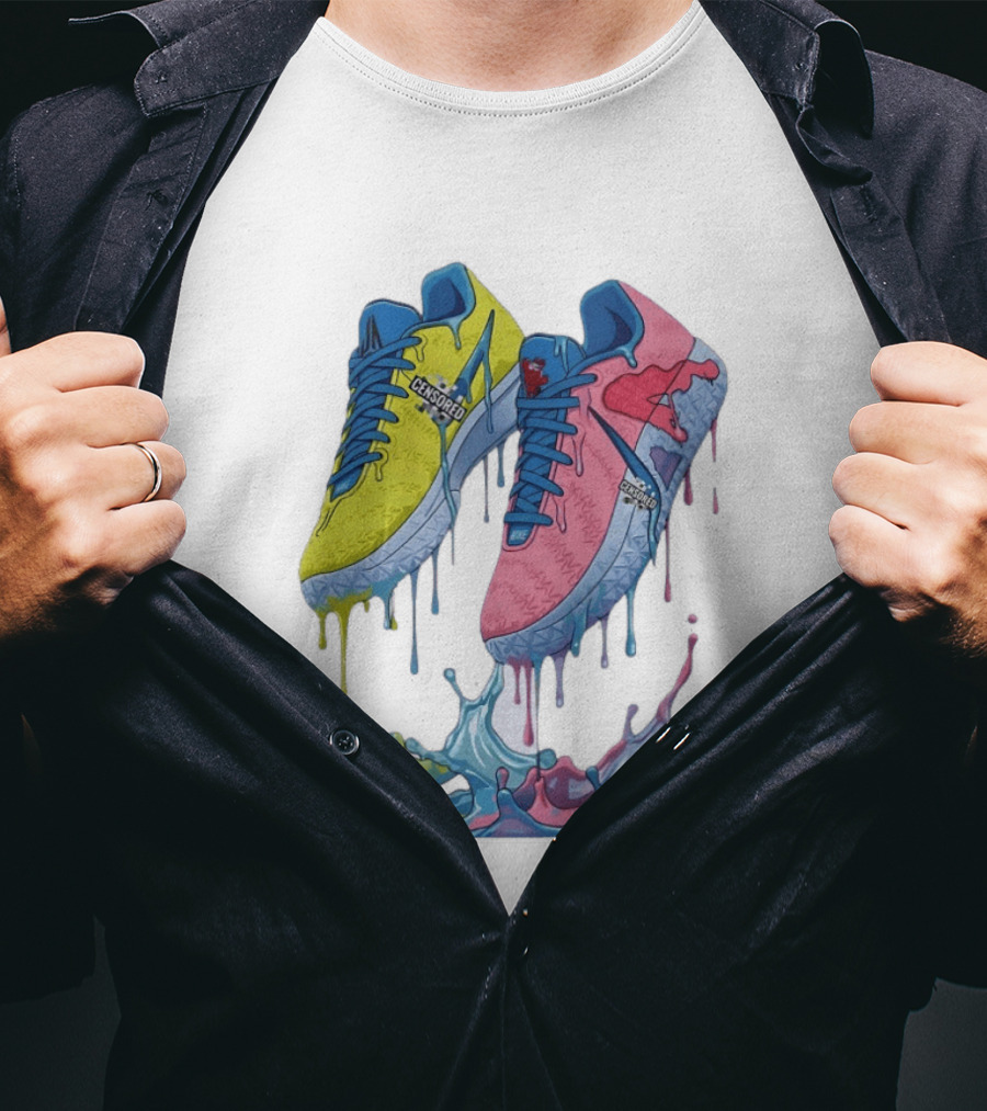 Dripping Paint Sneakers Censored T-Shirt