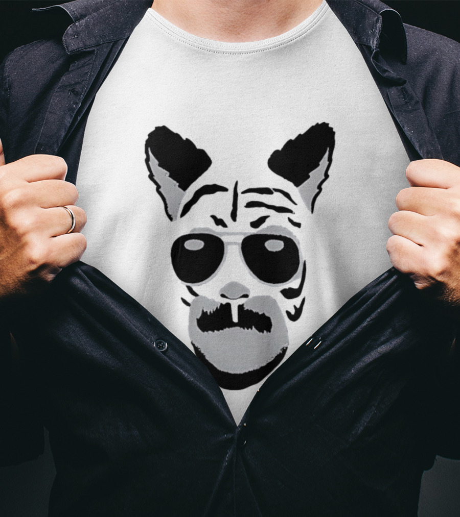 Fallout Tiger Mustache Aviator Sunglasses T-Shirt