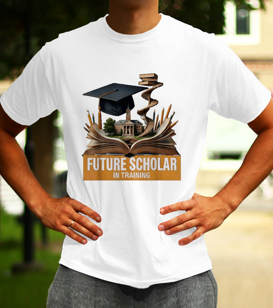 Future Scholar In Training Graduation Cap Books Spiral Notebook T-Shirt
