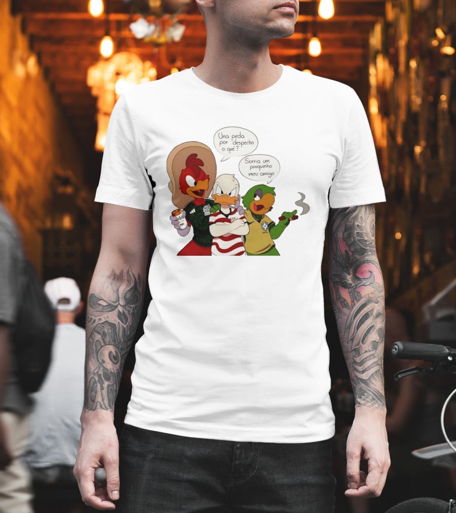 The Three Caballeros Panchito Pistoles Donald Duck José Carioca México USA Brazil Jerseys Soccer Fan Collection T-Shirt