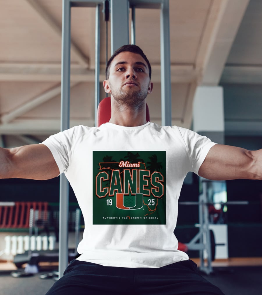 Miami Hurricanes Canes U Authentic Flo Grown 1925 Palm Trees T-Shirt