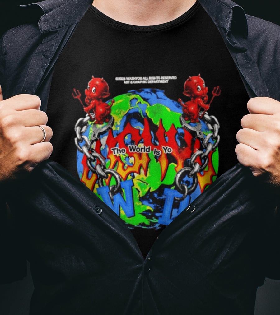 Washyou Devil Chain World Is Yours WJ Planet Flames T-Shirt