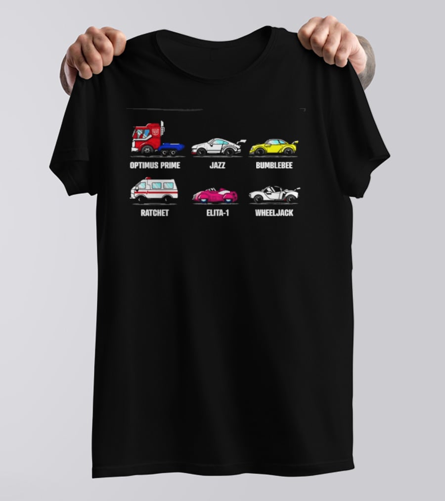 Optimus Prime Jazz Bumblebee Ratchet Elita 1 Wheeljack Transformers T-Shirt