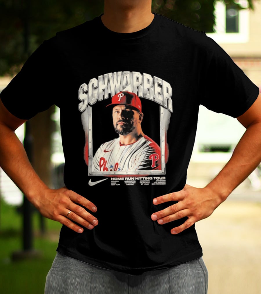 Philadelphia Phillies Kyle Schwarber Home Run Hitting Tour 2026 Nike Baseball T-Shirt