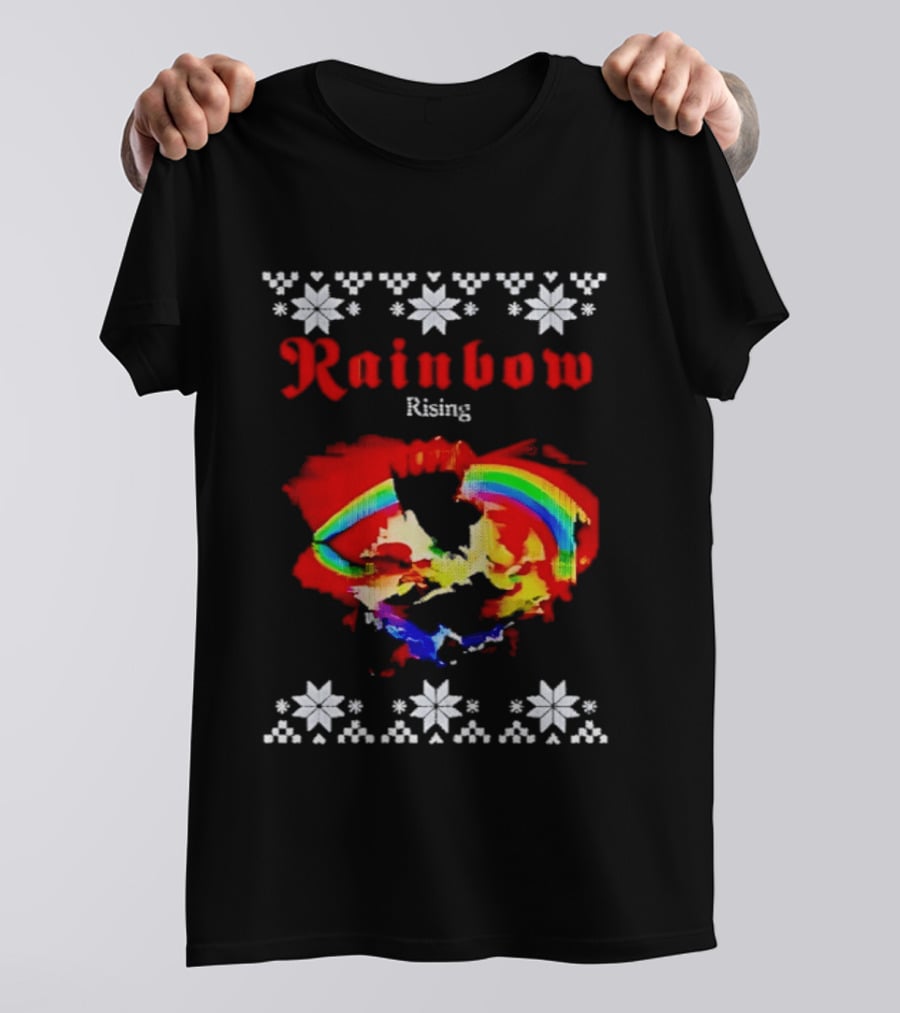 Rainbow Rising Christmas Ugly Sweater Starry T-Shirt