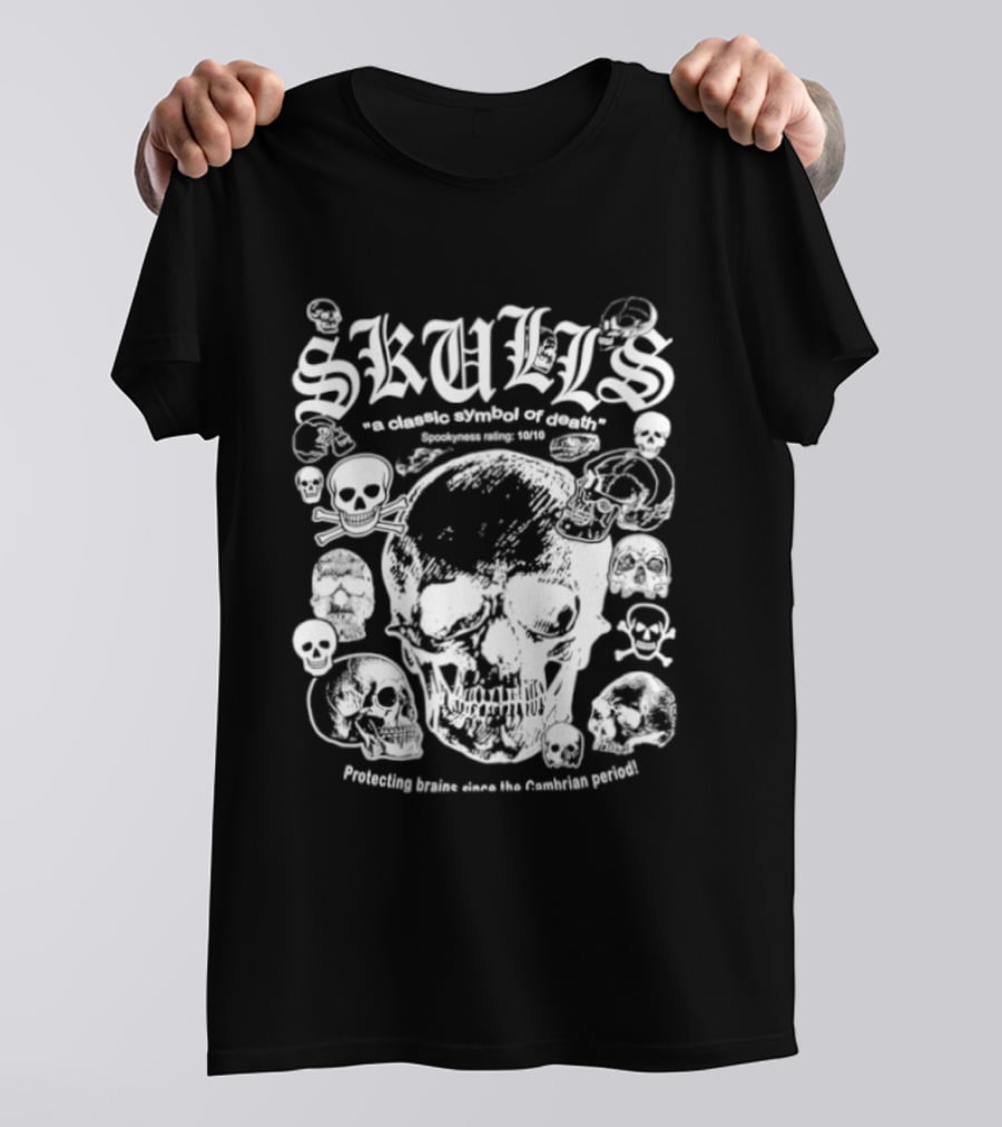 Skulls A Classic Of Death Protecting Brains Since The Cambrian Period T-Shirt