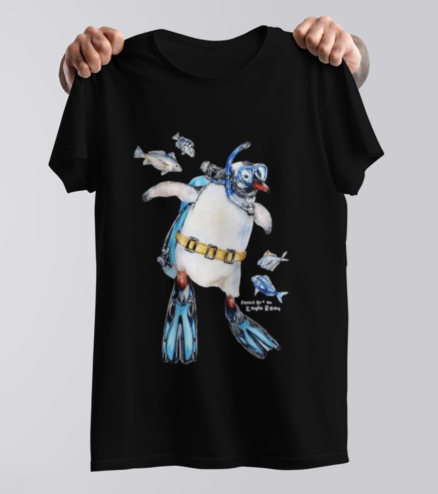 Sullivan The Scuba Diver Penguin By Kayla Reay T-Shirt