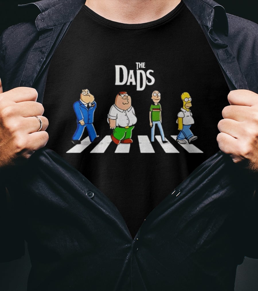 The Dads Cartoon Crossing Parody Featuring Simps Road T-Shirt