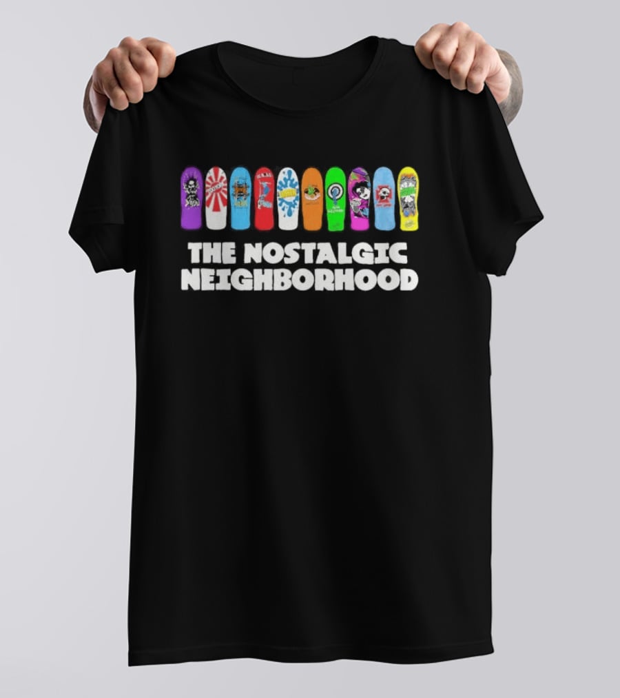 The Nostalgic Neighborhood Collection Skateboard Decks 90s T-Shirt