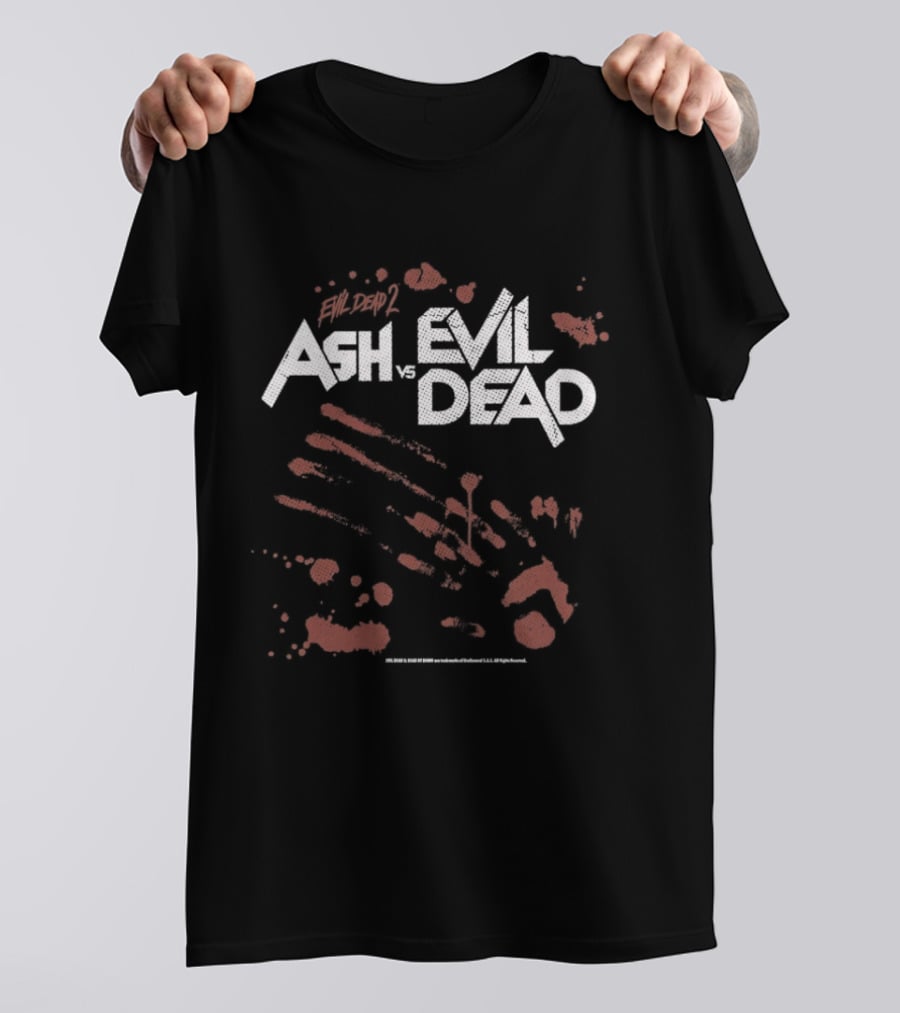 Ash Vs Evil Dead Bloody Handprint Scary Movie Cult Classic Horror T-Shirt