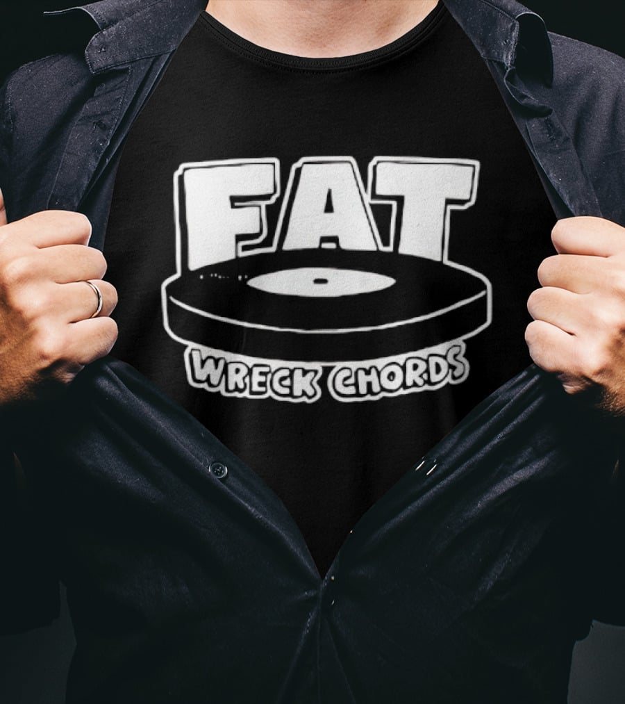 Fat Wreck Chords Vinyl Record Logo Punk Rock Label T-Shirt