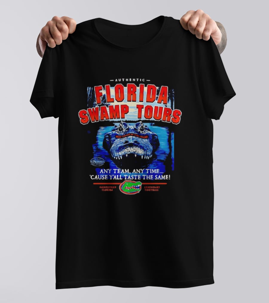 Authentic Florida Swamp Tours Alligator Gainesville Football T-Shirt