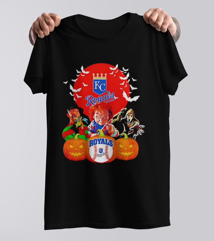 Kansas City Royals Halloween Freddy Krueger Chucky Ghostface T-Shirt
