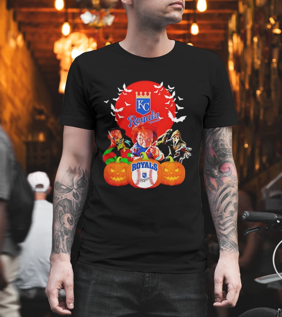 Kansas City Royals Halloween Freddy Krueger Chucky Ghostface T-Shirt